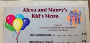 Menu with apostrophes. Photo, Janice Heck